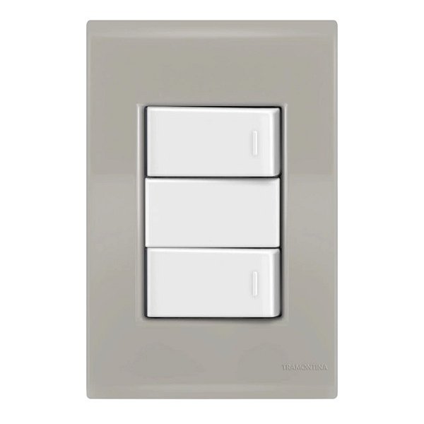 Conjunto Interruptor Duplo Simples Liz Fendi Tramontina
