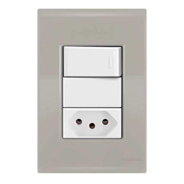 Conjunto Interruptor Simples + Tomada 20A Liz Fendi Tramontina