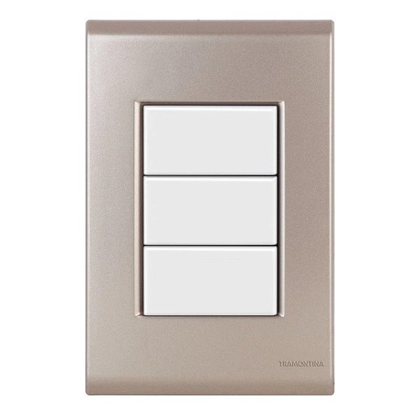 Conjunto Placa Cega Liz Ouro Velho c/ Branco Tramontina