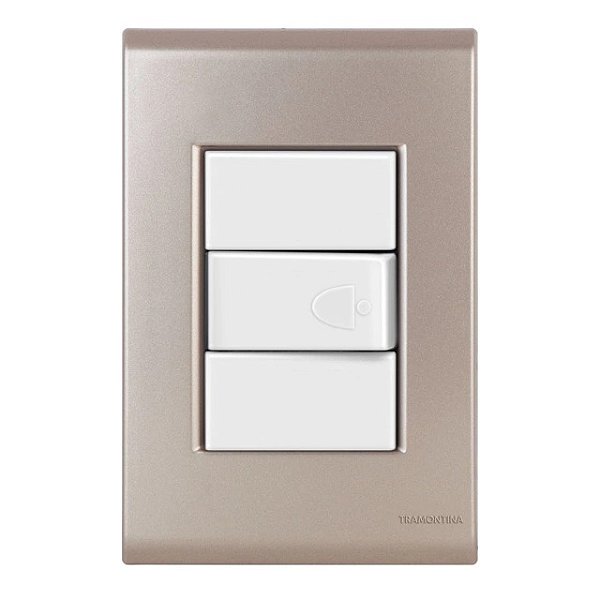 Conjunto Pulsador Campainha Liz Ouro Velho c/ Branco Tramontina