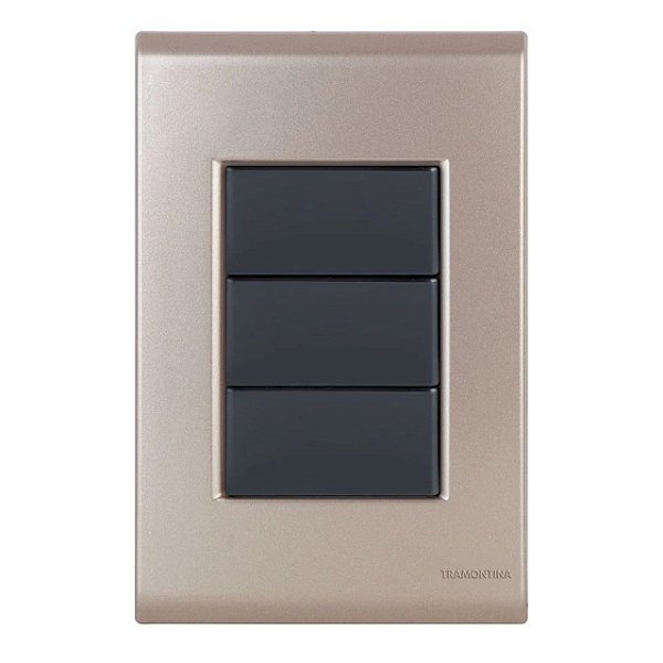 Conjunto Placa Cega Liz Ouro Velho c/ Grafite Tramontina