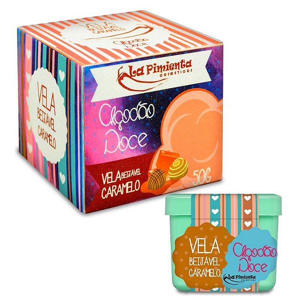 LAP VELA BEIJAVEL PARA MASSAGEM ALGODÃO DOCE CARAMELO 50g