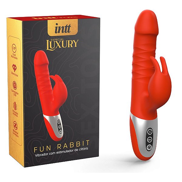 VIBRADOR RECARREGÁVEL FUN RABBIT VERMELHO  LUXURY