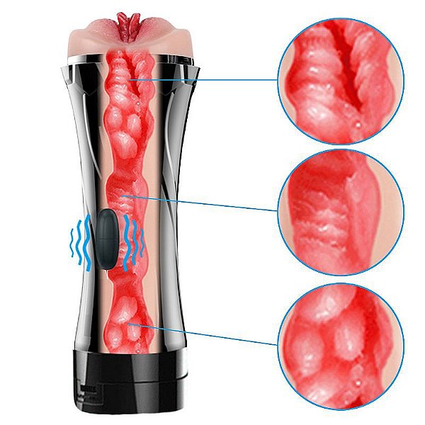 MASTURBADOR LANTERNA COM VIBRO EM CYBERSKIN VAGINA