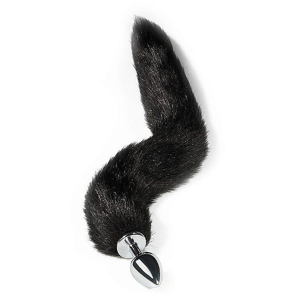 PLUG ANAL RABO DE RAPOSA PRETO 40cm M