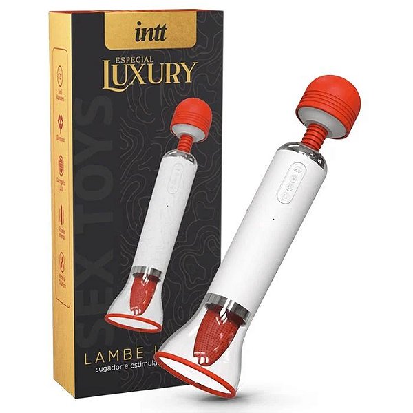 VIBRADOR E SUGADOR COM ESTIMULAÇÃO DE CLITORIS LAMBE LAMBE - LUXURY