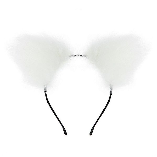 TIARA COM ORELHA DE PELÚCIA