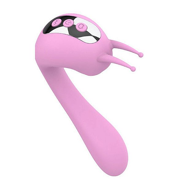 VIBRADOR DE PONTO G COM SUGADOR CLITORIANO RECARREGAVEL