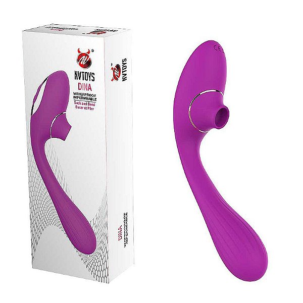 VIBRADOR DE PONTO G COM SUGADOR CLITORIANO DINA