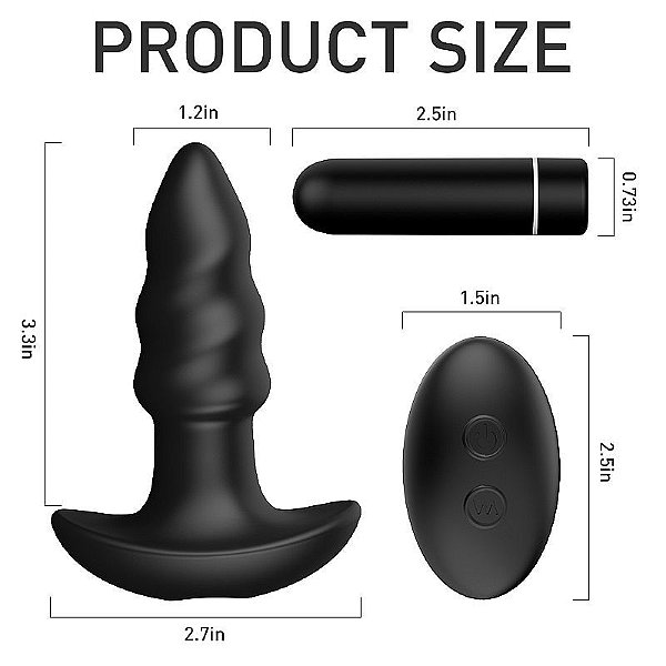 PLUG ANAL COM VIBRO E CONTROLE REMOTO RECARREGAVEL LOVERROW