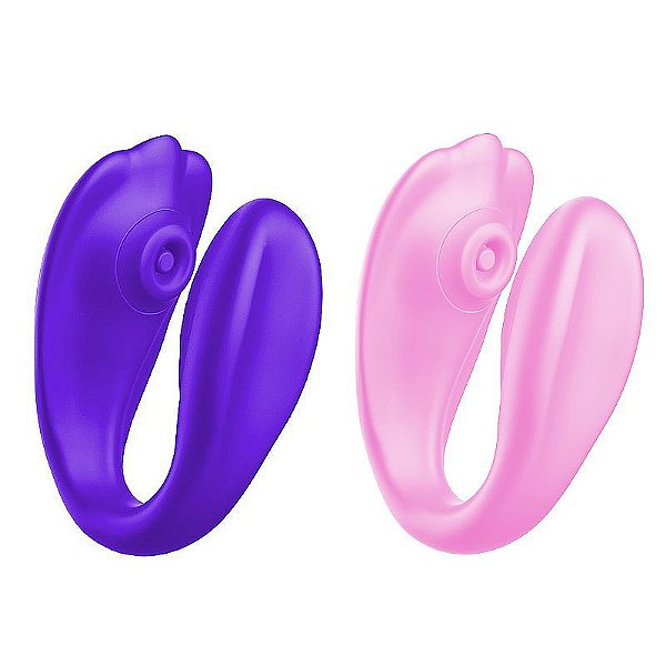VIBRADOR DE CASAL COM SUGADOR RUDE