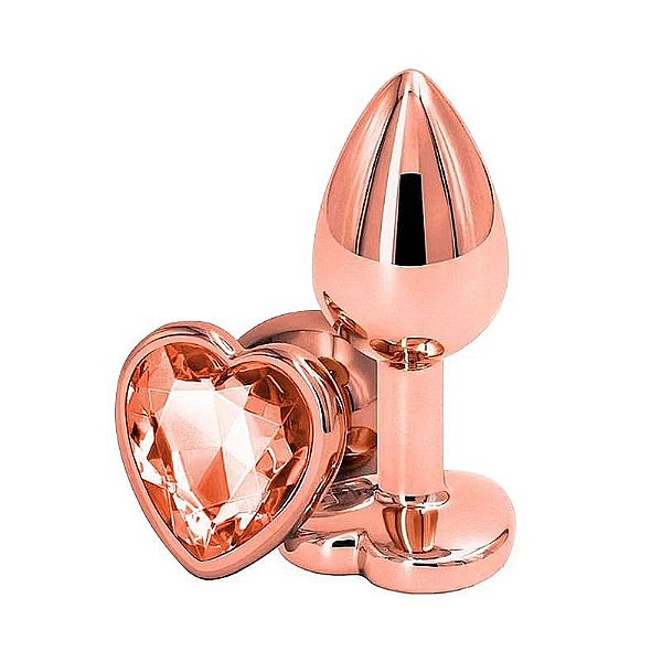PLUG ANAL ROSE EM AÇO CORAÇÃO M