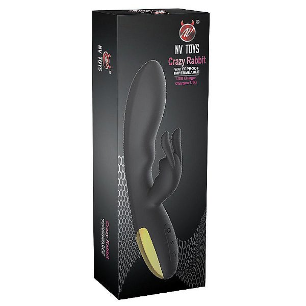 VIBRADOR DE PONTO G E CLITÓRIS CRAZY RABBIT RECARREGÁVEL