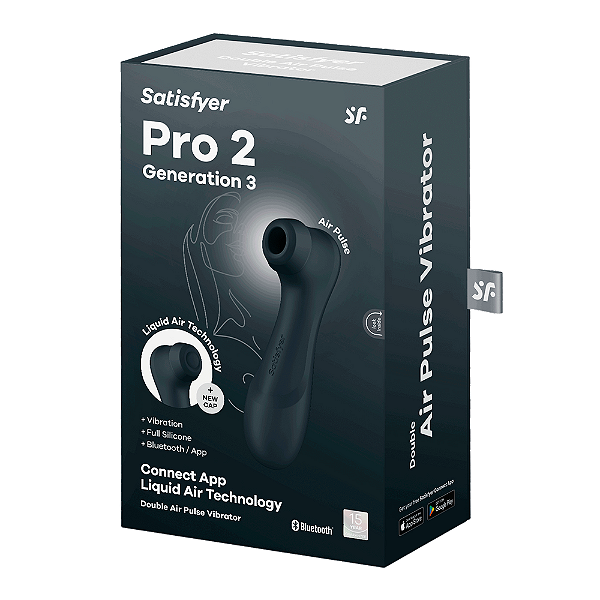 VIBRADOR E ESTIMULADOR DE CLITÓRIS SATISFYER PRO 2 GENERATION 3 COM APP DARK GREY
