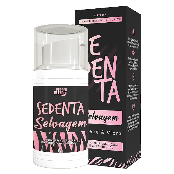 GEL COMESTÍVEL SEDENTA SELVAGEM AQUECE E VIBRA MORANGO COM CHAMPAGNE  15g
