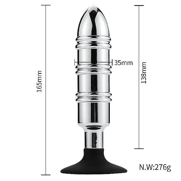 PLUG ANAL EM AÇO COM VENTOSA