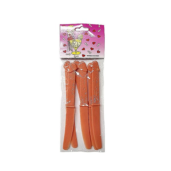 KIT COM 6 FACAS EM FORMATO DE PENIS