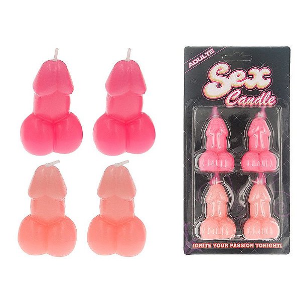 KIT COM 4 VELAS EM FORMATO DE PENIS