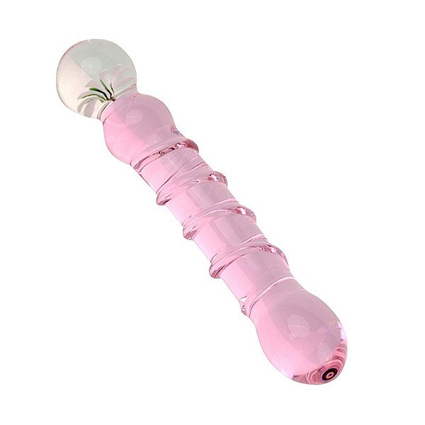 PLUG ANAL DE VIDRO COM LINHA ESPIRAL 17,0 x 2,4cm