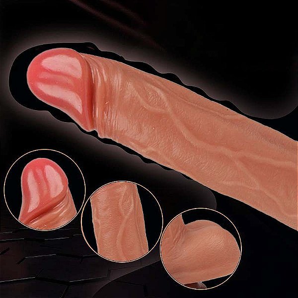 PRÓTESE REALISTICO EM SILICONE LIQUÍDO COM VAI E VEM 21,5 x 4,0cm