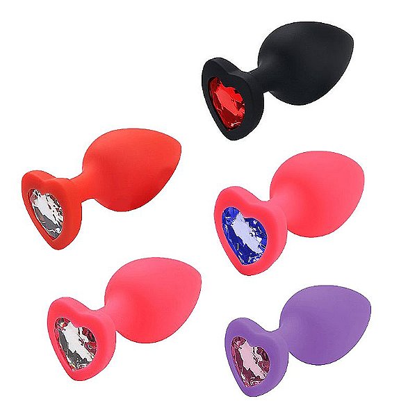 PLUG ANAL EM SILICONE CORAÇÃO M