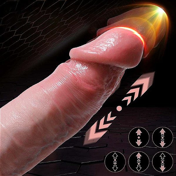 PRÓTESE REALISTÍCO EM SILICONE VAI E VEM ROTATIVO 21,5x4,2cm