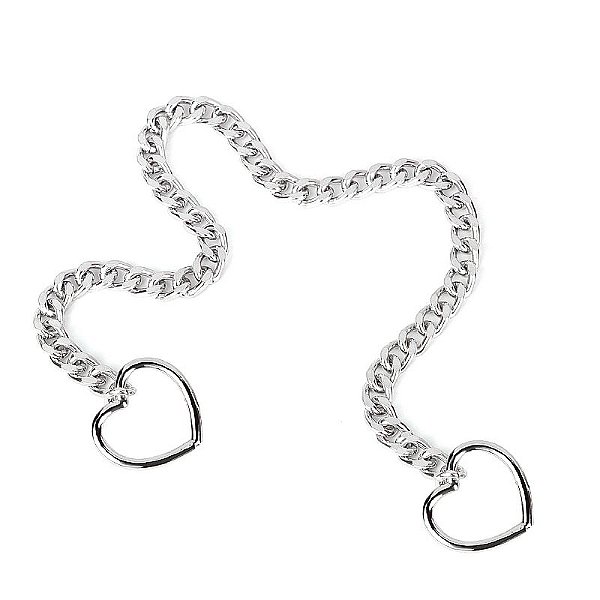 COLEIRA DE CORRENTE COM 2 CORAÇÕES