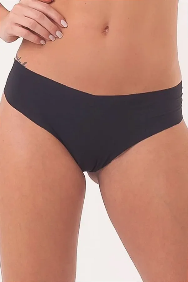 CALCINHA FIO DENTAL SEM COSTURA PRETA NAYANE RODRIGUES