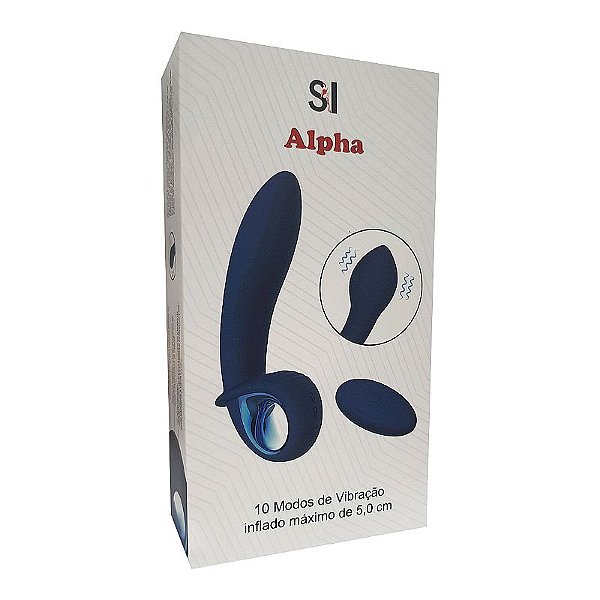 VIBRADOR DE PONTO G E CLITORIANO COM CONTROLE REMOTO E INFLAVÉL NA PONTA ALPHA