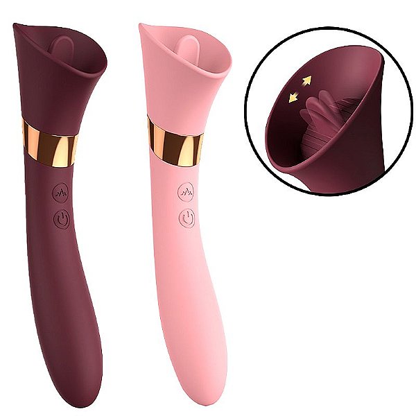 VIBRADOR DE PONTO G E CLITORIANO COM LÍNGUA