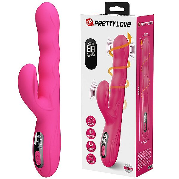 VIBRADOR DE PONTO G E CLITORIANO COM ONDULAÇÕES E DISPLAY DE LED