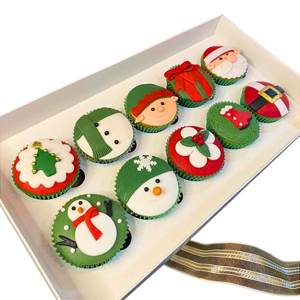 Caixa com visor em acetato para 10 cupcakes - 10 unidades