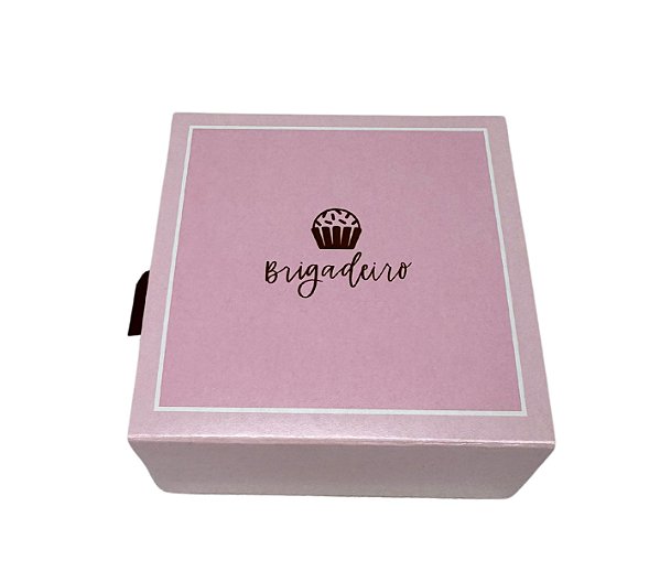 Caixa luva para 4 doces  CROMUS rosa 9x9x4,5 PT C/10 UN
