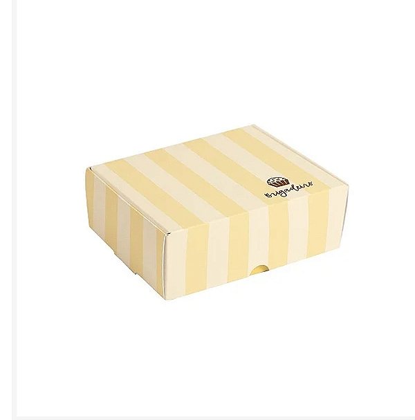 Caixa para 8 brigadeiros Amarelo - CROMUS 17x10,6x4,5cm / 10 unidades