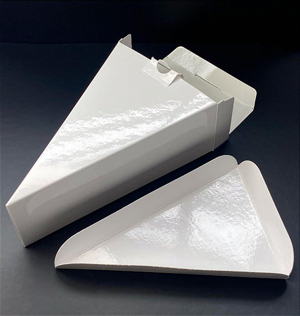 Caixa Fatia De Bolo E Torta Branca 15,5 X 9,5 X 5,5cm - kit 50 unidades
