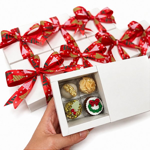 Caixa borda moldura / tampa luva para 4 doces ou 1 pao de mel - 10 unidades