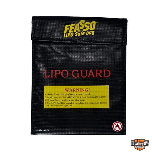 Capa Protetora Antichamas P/ Baterias LiPO Preta (LipoSAFE)
