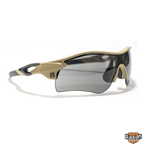 Óculos Tático Bravo Armação Tan / Lente Preta- EVO Tactical