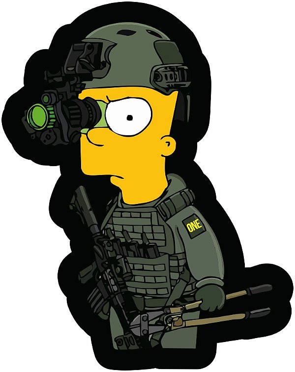 Patch emborrachado Coleção Simpsons Bart Tático