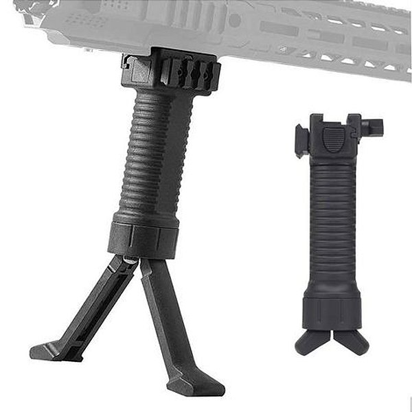 Front Grip c/ Bipé Retrátil 2 em 1 p/ Trilho 20mm