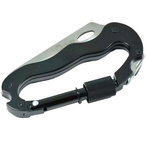 Canivete Multifuncional Mosquetão Inox Chave AVB CER-20670