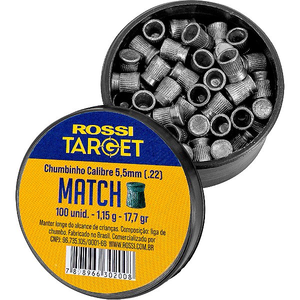 Chumbinho Rossi Target Match Calibre 5.5mm 100un
