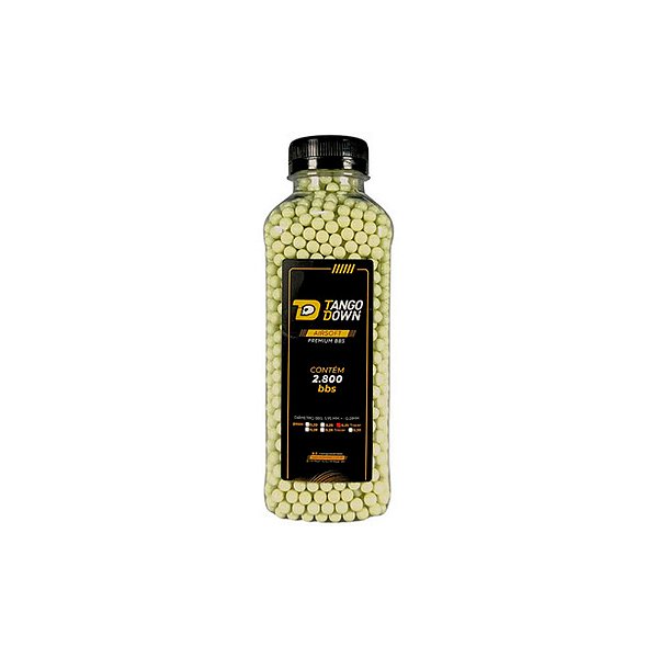 BBs Munição para Airsoft 0.25g Tracer Garrafa 2.800un - Tango Down