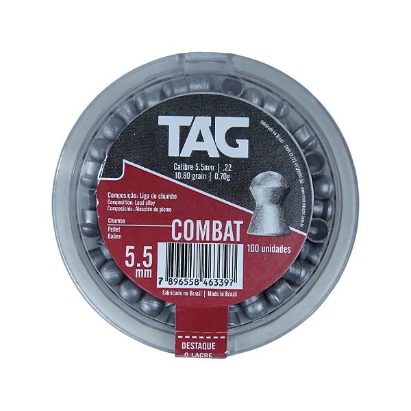 Chumbinho TAG Combat 5.5mm 100 Un