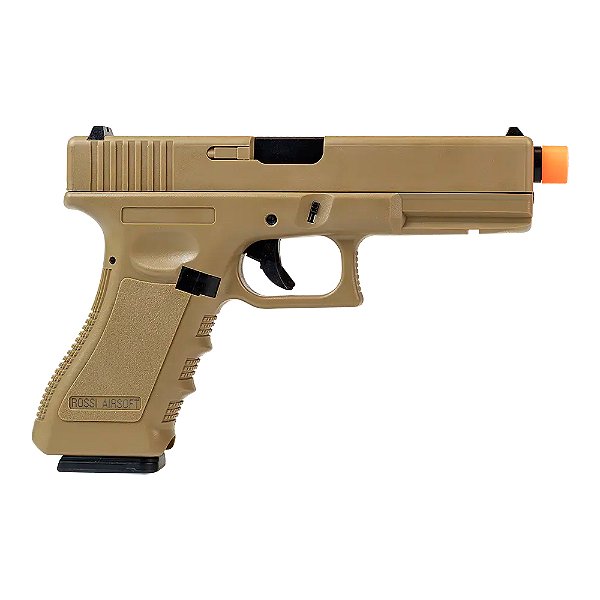 Pistola de Airsoft Green Gas Rossi V17 TAN GBB 6 mm + Capa + Alvo