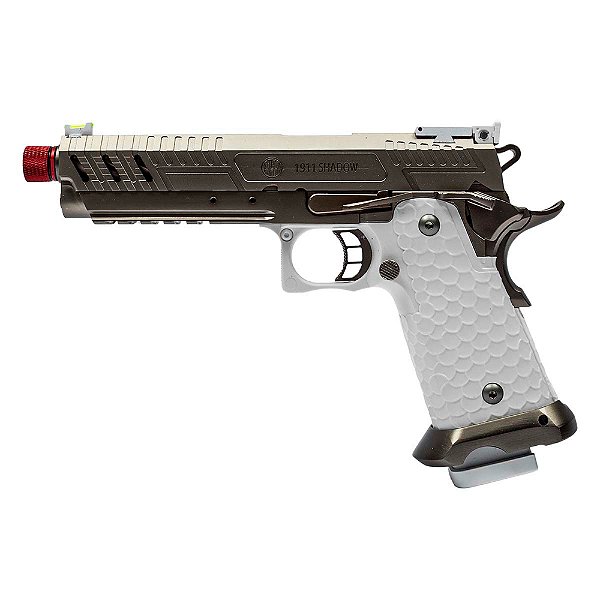 Pistola Airsoft Green Gás Rossi Shadow White Blowback 6mm