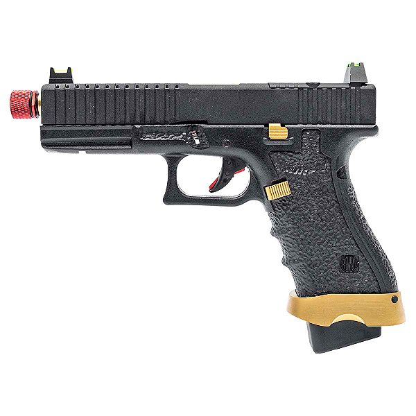 Pistola Airsoft Green Gás Rossi Striker Gold Blowback 6mm
