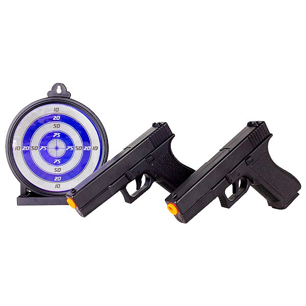 Kit 2 Pistolas Spring GK V307 6mm com Alvo