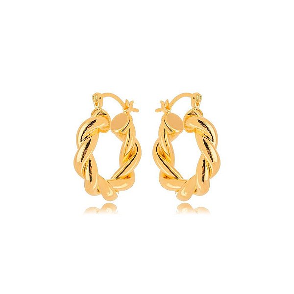 Argola Maísa Torcida Dourada