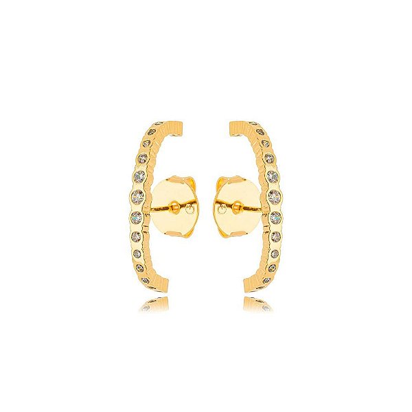 Ear Hook Paola Cravejado Dourado
